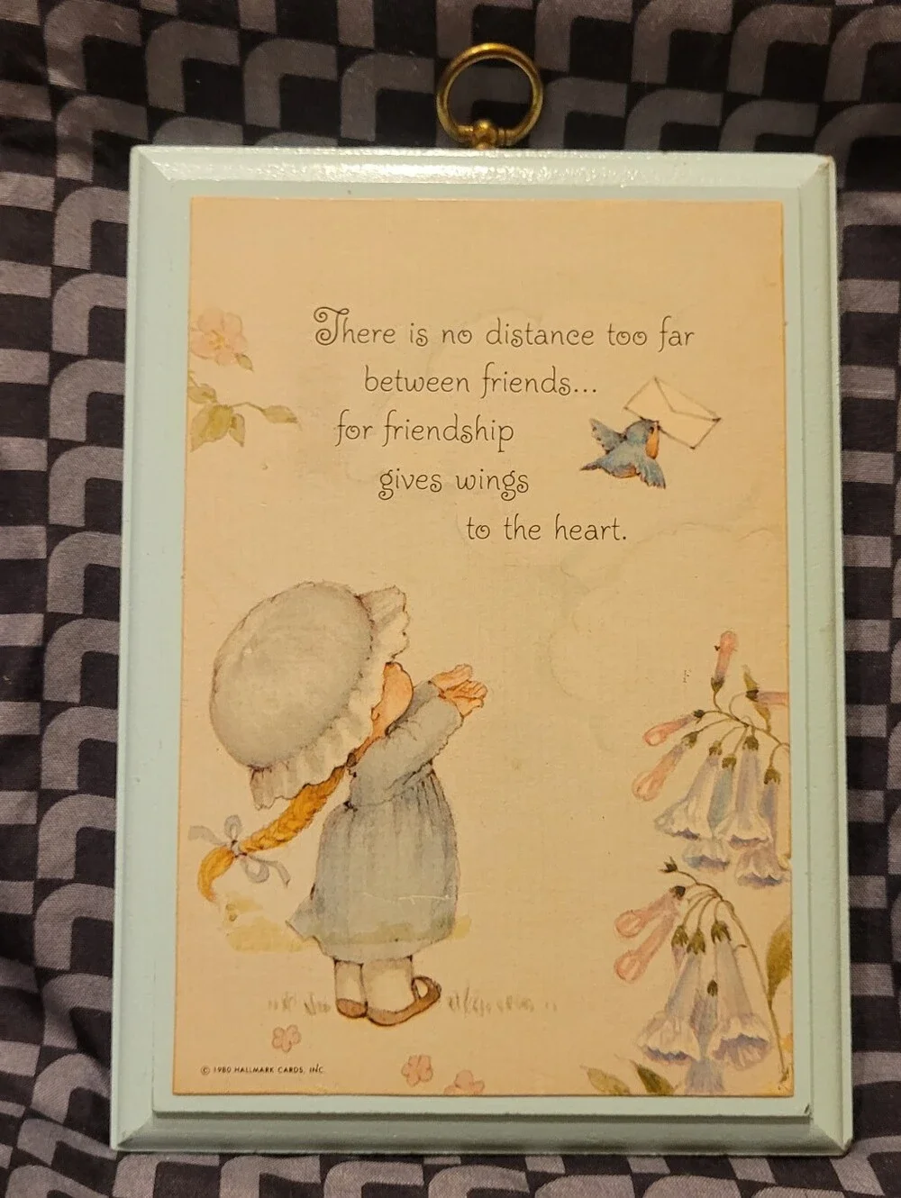 Vintage 1980 Hallmark Friendship Quote Wood Wall Art Plaque (Model DE2062)